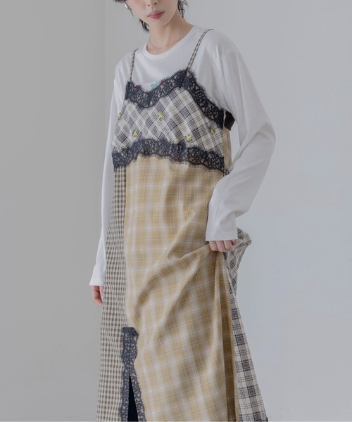 新品未使用　エイミー・ロー　ワンピース Eimee Law（エイミーロウ） ワンピース レースカラーZIPストライプ
