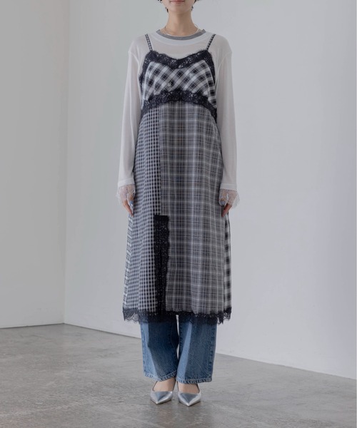 新品未使用　エイミー・ロー　ワンピース Eimee Law（エイミーロウ） ワンピース レーストリムデニムワンピース
