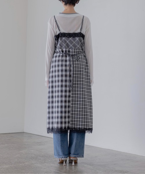 Eimee Law(エイミーロウ)の「小花刺繍チェックパッチワークキャミワンピース(ワンピース・レディース・黄緑系/ブラック・FREE)」の21枚目の写真