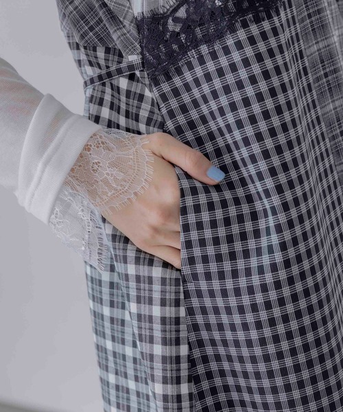 小花刺繍チェックパッチワークキャミワンピース Eimee Law│Eimee Law