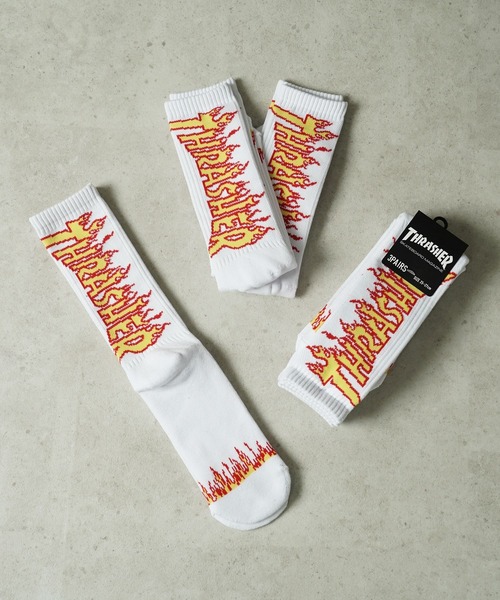 THRASHER(スラッシャー)の「"02"≪THRASHER≫3足セット ジャガード クルーソックス(ソックス/靴下・メンズ・その他2/ブラック系2/その他1/ホワイト系2/ホワイト系1・25~27cm)」の10枚目の写真