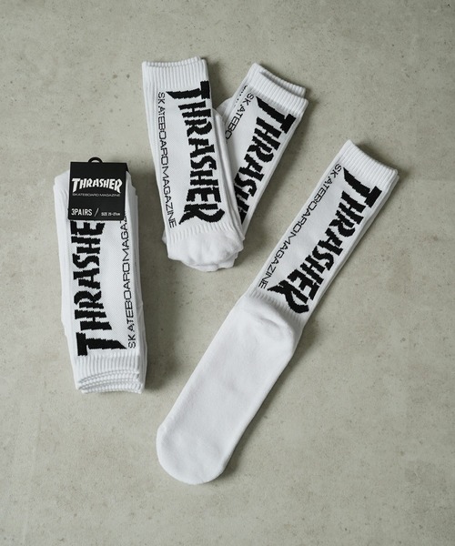 THRASHER(スラッシャー)の「"02"≪THRASHER≫3足セット ジャガード クルーソックス(ソックス/靴下・メンズ・その他2/ブラック系2/その他1/ホワイト系2/ホワイト系1・25~27cm)」の11枚目の写真