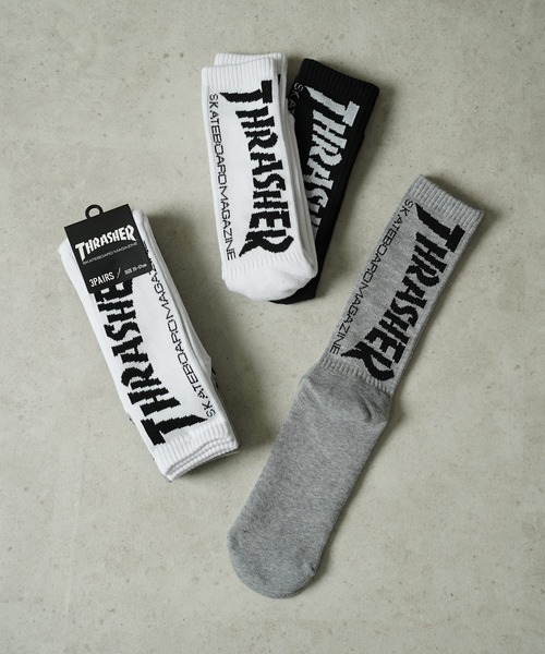 THRASHER(スラッシャー)の「"02"≪THRASHER≫3足セット ジャガード クルーソックス(ソックス/靴下・メンズ・その他2/ブラック系2/その他1/ホワイト系2/ホワイト系1・25~27cm)」の13枚目の写真