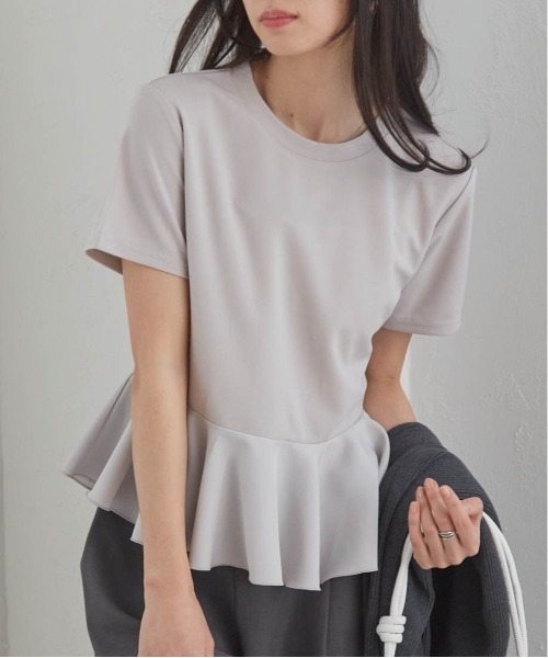 ご専用 大人気ペプラムTシャツ 36 セール】異素材切替ペプラムTシャツ【接触冷感・UV対策】（Tシャツ