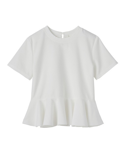RANAN（ラナン）の「異素材切替ペプラムＴブラウス【接触冷感・UV対策】（Tシャツ/カットソー・レディース・オフホワイト/ブラック/ライトグレー・LL/M/L）」の11枚目の写真