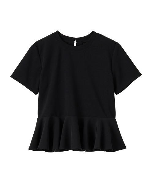 RANAN（ラナン）の「異素材切替ペプラムＴブラウス【接触冷感・UV対策】（Tシャツ/カットソー・レディース・オフホワイト/ブラック/ライトグレー・LL/M/L）」の12枚目の写真