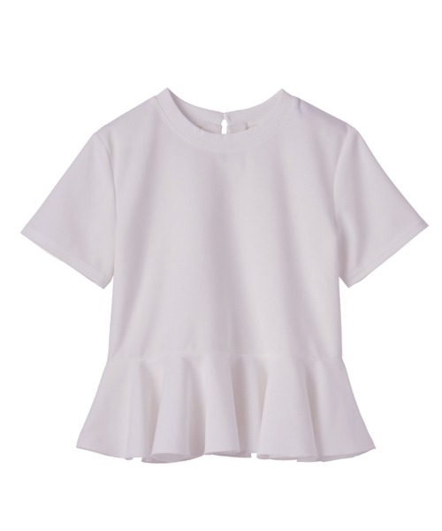 RANAN（ラナン）の「異素材切替ペプラムＴブラウス【接触冷感・UV対策】（Tシャツ/カットソー・レディース・オフホワイト/ブラック/ライトグレー・LL/M/L）」の13枚目の写真