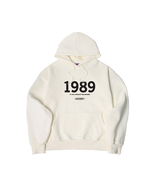 NUHABIT(ニューハビット)の「N/H 1989 LOGO オーバーサイズ 起毛 フードパーカー (SOH4-1NH7098)(パーカー・メンズ・ブラック/グレー/アイボリー/ネイビー/ライトグレー・LARGE/MEDIUM/X-LARGE)」の2枚目の写真