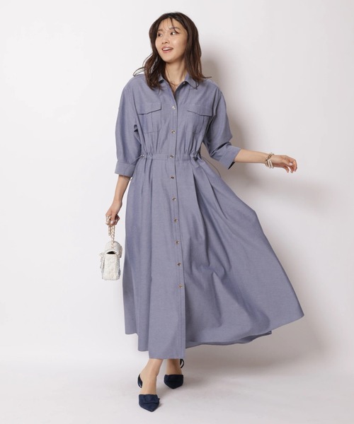 JUSGLITTY（ジャスグリッティー）の「ワークシャツワンピース（ワンピース・レディース・ブルー系その他3・2/1/0）」の4枚目の写真