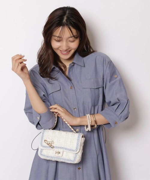 JUSGLITTY（ジャスグリッティー）の「ワークシャツワンピース（ワンピース・レディース・ブルー系その他3・2/1/0）」の7枚目の写真