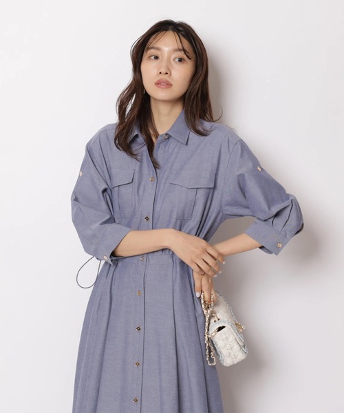 JUSGLITTY（ジャスグリッティー）の「ワークシャツワンピース（ワンピース・レディース・ブルー系その他3・2/1/0）」の9枚目の写真