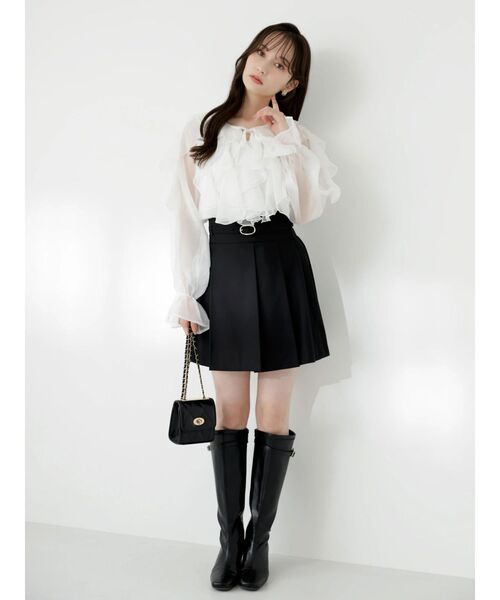 dazzlin（ダズリン）の「シアーウェーブフリルブラウス（シャツ/ブラウス・レディース・グレー/オフホワイト/オレンジ・FREE）」の18枚目の写真