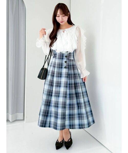 dazzlin（ダズリン）の「シアーウェーブフリルブラウス（シャツ/ブラウス・レディース・グレー/オフホワイト/オレンジ・FREE）」の22枚目の写真