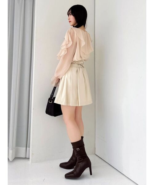 dazzlin（ダズリン）の「シアーウェーブフリルブラウス（シャツ/ブラウス・レディース・グレー/オフホワイト/オレンジ・FREE）」の8枚目の写真