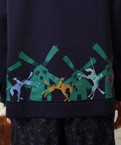 Jocomomola(ホコモモラ)の「Rebote シルケットフライスプリントカットソー(Tシャツ/カットソー・レディース・ネイビー/アイボリー・40)」の10枚目の写真
