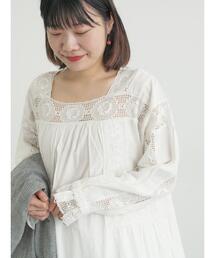 Samansa Mos2（サマンサ モスモス）の「ローズ柄レーススクエアネックワンピース（ワンピース）」