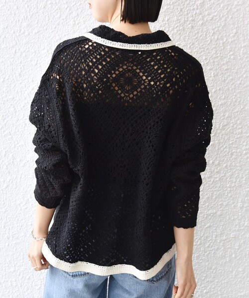 SHIPS（シップス）の「【WEB限定】〈手洗い可能〉クロシェ ニット カーディガン（カーディガン/ボレロ・レディース・ブラック/ライトイエロー/オフホワイト・ONE SIZE）」の17枚目の写真