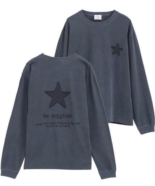 CONVERSE TOKYO(コンバーストウキョウ)の「STAR★ PATCH LETTERING LONGSLEEVE TEE(Tシャツ/カットソー・レディース・パープル/ネイビー/ライトグレー/ブラック・MEDIUM/SMALL)」の3枚目の写真