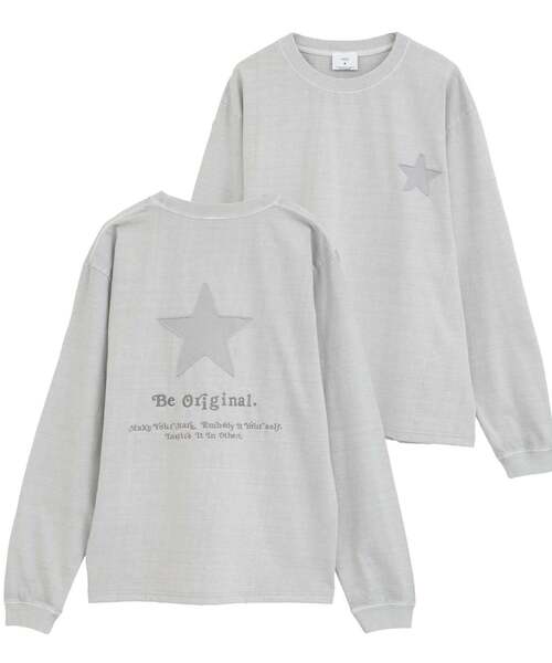 CONVERSE TOKYO(コンバーストウキョウ)の「STAR★ PATCH LETTERING LONGSLEEVE TEE(Tシャツ/カットソー・レディース・パープル/ネイビー/ライトグレー/ブラック・MEDIUM/SMALL)」の2枚目の写真
