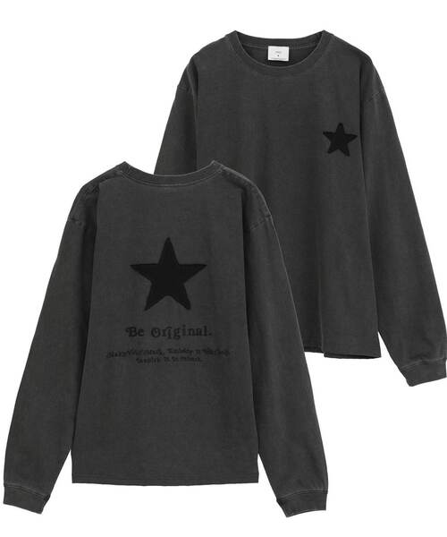 CONVERSE TOKYO(コンバーストウキョウ)の「STAR★ PATCH LETTERING LONGSLEEVE TEE(Tシャツ/カットソー・レディース・パープル/ネイビー/ライトグレー/ブラック・MEDIUM/SMALL)」の1枚目の写真