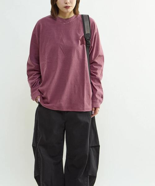 CONVERSE TOKYO(コンバーストウキョウ)の「STAR★ PATCH LETTERING LONGSLEEVE TEE(Tシャツ/カットソー・レディース・パープル/ネイビー/ライトグレー/ブラック・MEDIUM/SMALL)」の12枚目の写真