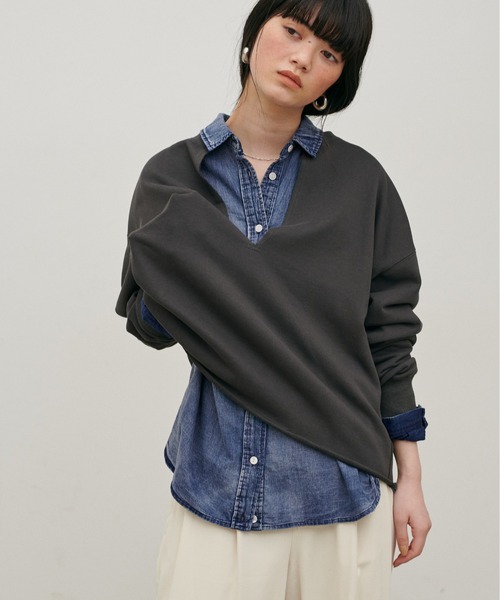LARUTA（ラルータ）の「【LARUTA】【夏も着れるデニム】デニム風加工シャツ（シャツ/ブラウス・レディース・サックスブルー/ブルー・FREE）」の16枚目の写真