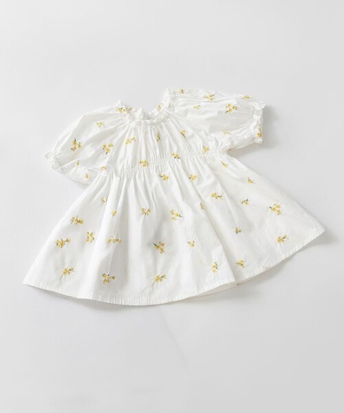 BRANSHES（ブランシェス）の「【おそろい】花刺しゅうブラウス（シャツ/ブラウス・キッズ・オフホワイト/ブルー・80/110/140/130/150/120/90/100）」の3枚目の写真