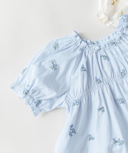 BRANSHES（ブランシェス）の「【おそろい】花刺しゅうブラウス（シャツ/ブラウス・キッズ・オフホワイト/ブルー・80/110/140/130/150/120/90/100）」の18枚目の写真