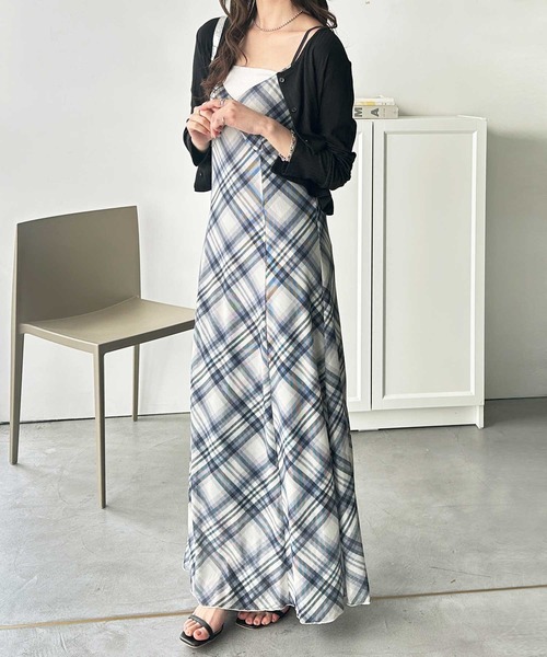 GeeRA（ジーラ）の「シアーチェックマーメイド風キャミワンピース（ワンピース・レディース・ブラック/ネイビー・MEDIUM/LARGE/X-LARGE）」の18枚目の写真