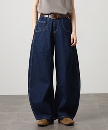 デニムバレルレッグパンツ