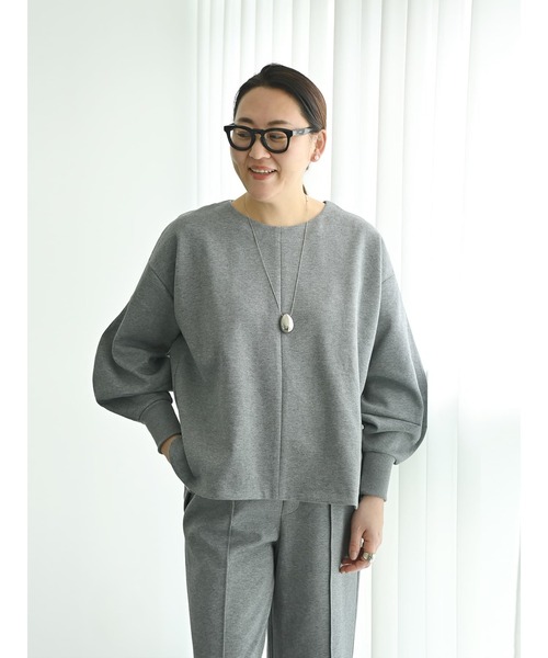 Brown&Street(ブラウンアンドストリート)の「ひょうたんポンチトップス(スウェット・レディース・ブラック/ヘザーグレー・FREE)」の16枚目の写真