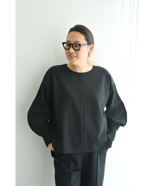 Brown&Street(ブラウンアンドストリート)の「ひょうたんポンチトップス(スウェット・レディース・ブラック/ヘザーグレー・FREE)」の7枚目の写真