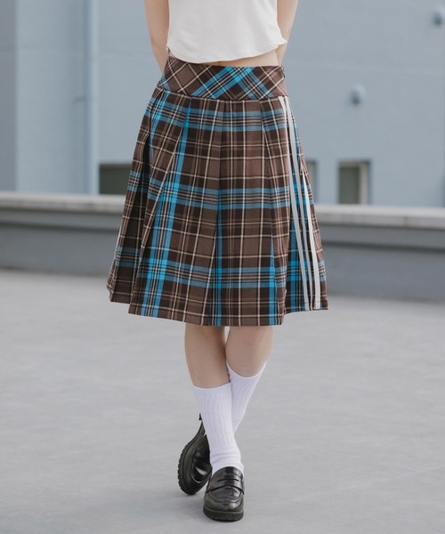 adidas/アディダス PLEATED CHECK SKIRT トレフォイルロゴ チェック柄 プリーツスカート 2026年春夏