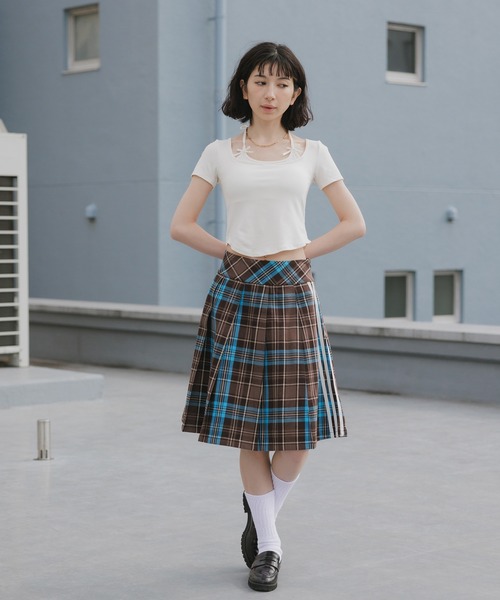 adidas（アディダス）の「adidas/アディダス PLEATED CHECK SKIRT