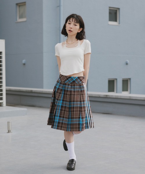 adidas（アディダス）の「adidas/アディダス PLEATED CHECK SKIRT