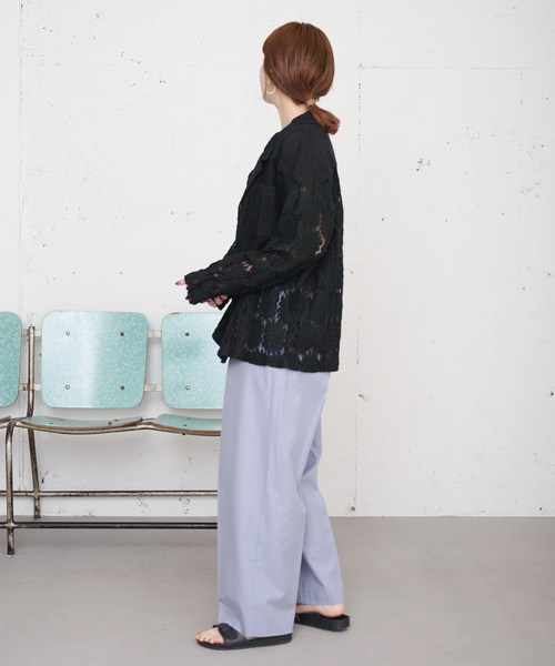 B.C STOCK(ベーセーストック)の「【ZOZO限定】手洗い可 / レースジャケット(シャツ/ブラウス・レディース・ブラック/アイボリー・FREE)」の5枚目の写真