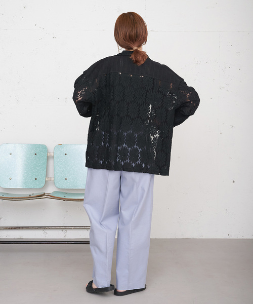 B.C STOCK(ベーセーストック)の「【ZOZO限定】手洗い可 / レースジャケット(シャツ/ブラウス・レディース・ブラック/アイボリー・FREE)」の6枚目の写真