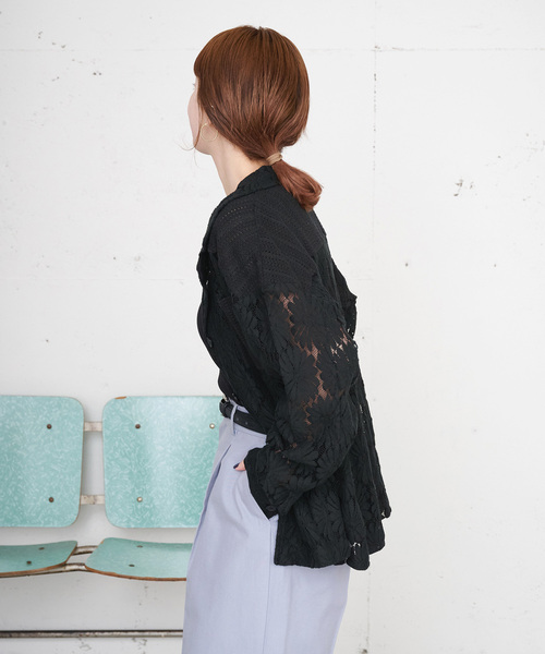 B.C STOCK(ベーセーストック)の「【ZOZO限定】手洗い可 / レースジャケット(シャツ/ブラウス・レディース・ブラック/アイボリー・FREE)」の9枚目の写真