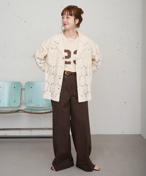 B.C STOCK(ベーセーストック)の「【ZOZO限定】手洗い可 / レースジャケット(シャツ/ブラウス・レディース・ブラック/アイボリー・FREE)」の13枚目の写真