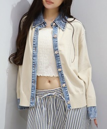 CECIL McBEE（セシルマクビー）の「デニムドッキングカーディガン（カーディガン/ボレロ）」