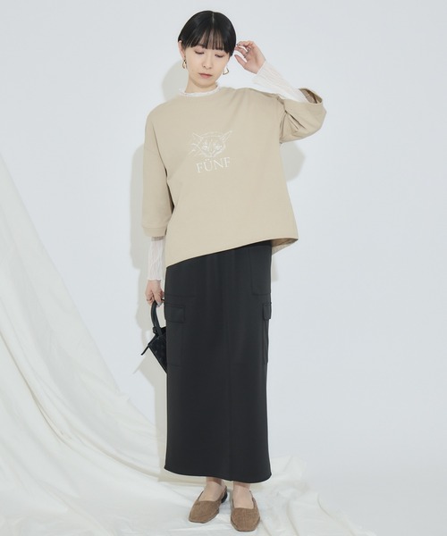 Paradise Picnic(パラダイスピクニック)の「cloche 猫プリント5分袖トップス(Tシャツ/カットソー・レディース・ホワイト/ベージュ/チャコールグレー・FREE)」の16枚目の写真