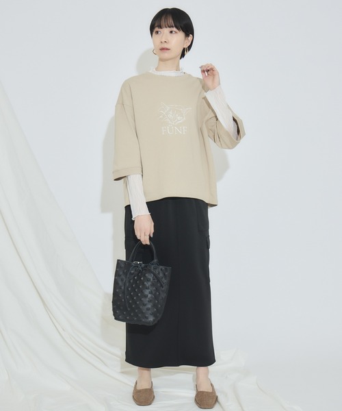 Paradise Picnic(パラダイスピクニック)の「cloche 猫プリント5分袖トップス(Tシャツ/カットソー・レディース・ホワイト/ベージュ/チャコールグレー・FREE)」の17枚目の写真