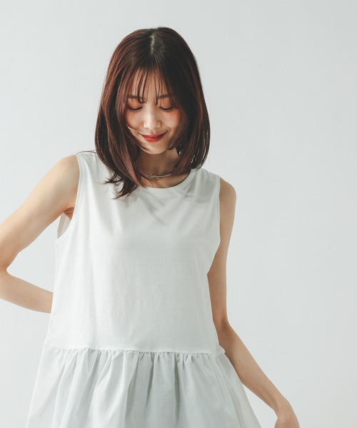 GLOBAL WORK（グローバルワーク）の「ヘビロッTEE裾切り替えタンク/636762（タンクトップ・レディース・ホワイト/ホワイト系その他2・MEDIUM/LARGE）」の12枚目の写真