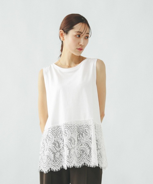 GLOBAL WORK（グローバルワーク）の「ヘビロッTEE裾切り替えタンク/636762（タンクトップ・レディース・ホワイト/ホワイト系その他2・MEDIUM/LARGE）」の18枚目の写真