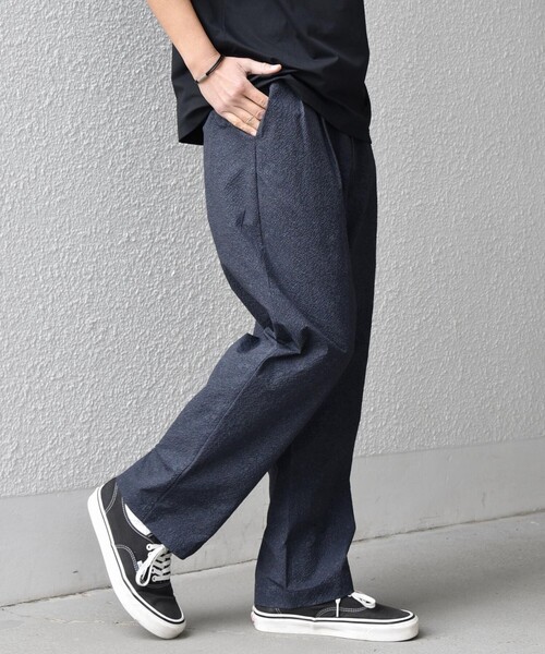 SHIPS any（シップス エニィ）の「SHIPS any:〈撥水/軽量/ストレッチ〉SOLOTEX(R) シアサッカー セミワイド イージーパンツ(セットアップ対応)26SS◆（その他パンツ・メンズ・キャメル/ブラック/ダークブルー/チャコールグレー/ネイビー・LARGE/MEDIUM/SMALL）」の4枚目の写真