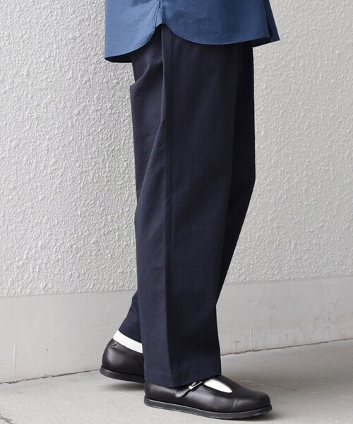SHIPS any（シップス エニィ）の「SHIPS any:〈撥水/軽量/ストレッチ〉SOLOTEX(R) シアサッカー セミワイド イージーパンツ(セットアップ対応)26SS◆（その他パンツ・メンズ・キャメル/ブラック/ダークブルー/チャコールグレー/ネイビー・LARGE/MEDIUM/SMALL）」の3枚目の写真