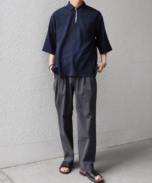 SHIPS any（シップス エニィ）の「SHIPS any:〈撥水/軽量/ストレッチ〉SOLOTEX(R) シアサッカー セミワイド イージーパンツ(セットアップ対応)26SS◆（その他パンツ・メンズ・キャメル/ブラック/ダークブルー/チャコールグレー/ネイビー・LARGE/MEDIUM/SMALL）」の6枚目の写真