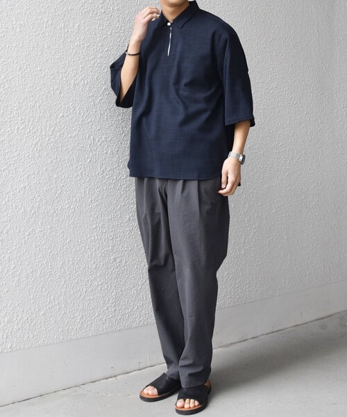 SHIPS any（シップス エニィ）の「SHIPS any:〈撥水/軽量/ストレッチ〉SOLOTEX(R) シアサッカー セミワイド イージーパンツ(セットアップ対応)26SS◆（その他パンツ・メンズ・キャメル/ブラック/ダークブルー/チャコールグレー/ネイビー・LARGE/MEDIUM/SMALL）」の7枚目の写真