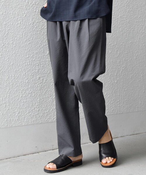 SHIPS any（シップス エニィ）の「SHIPS any:〈撥水/軽量/ストレッチ〉SOLOTEX(R) シアサッカー セミワイド イージーパンツ(セットアップ対応)26SS◆（その他パンツ・メンズ・キャメル/ブラック/ダークブルー/チャコールグレー/ネイビー・LARGE/MEDIUM/SMALL）」の9枚目の写真