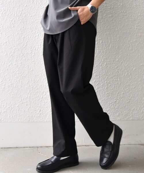 SHIPS any（シップス エニィ）の「SHIPS any:〈撥水/軽量/ストレッチ〉SOLOTEX(R) シアサッカー セミワイド イージーパンツ(セットアップ対応)26SS◆（その他パンツ・メンズ・キャメル/ブラック/ダークブルー/チャコールグレー/ネイビー・LARGE/MEDIUM/SMALL）」の14枚目の写真